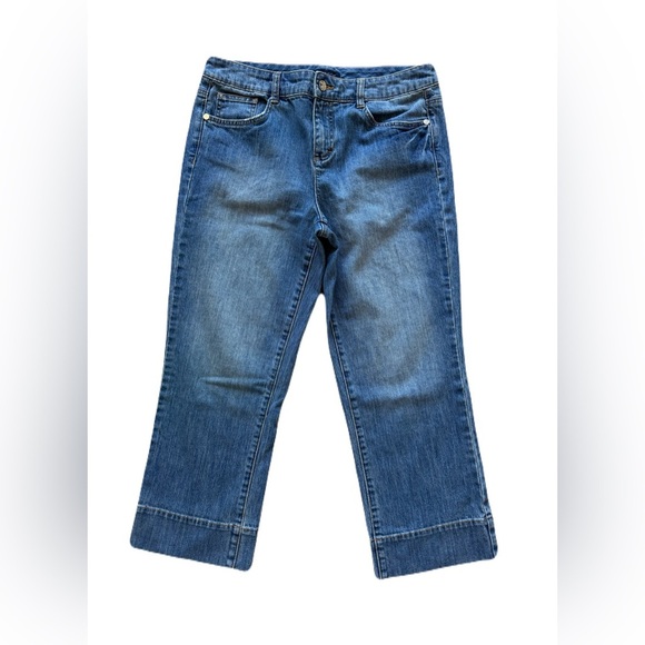 Women's Tommy Hilfiger Blue Ankle Cropped Jeans Denim Straight Fit Size 10 - Picture 1 of 5